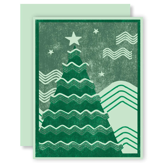 Load image into Gallery viewer, Rickrack Tree Letterpress Card 6-pack
